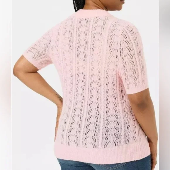 NWT Torrid Pink Sweater Short Sleeves SIZE 1 (14-16) #80 - Picture 5 of 7